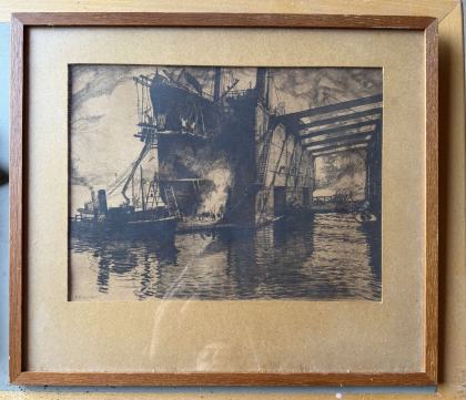 Ældre tegning af A. Eckener fra 1927 i ramme